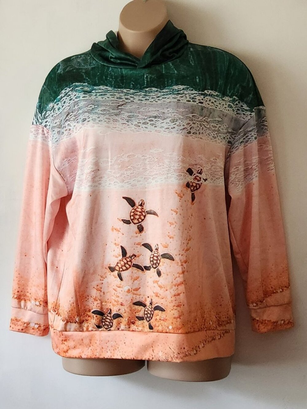 Shein sweatshirt hoodie sz 2X turtles beach VGUC